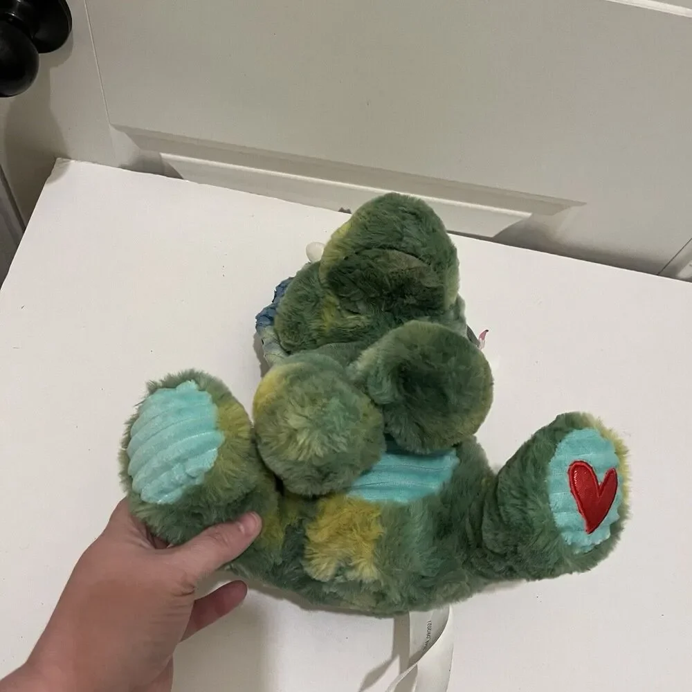 Destination Holiday Triceratops Green Plush Stuffed Animal Toy Heart 11”  2021